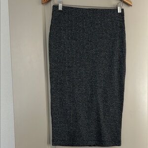 Classic Black and Gray Striped Skirt